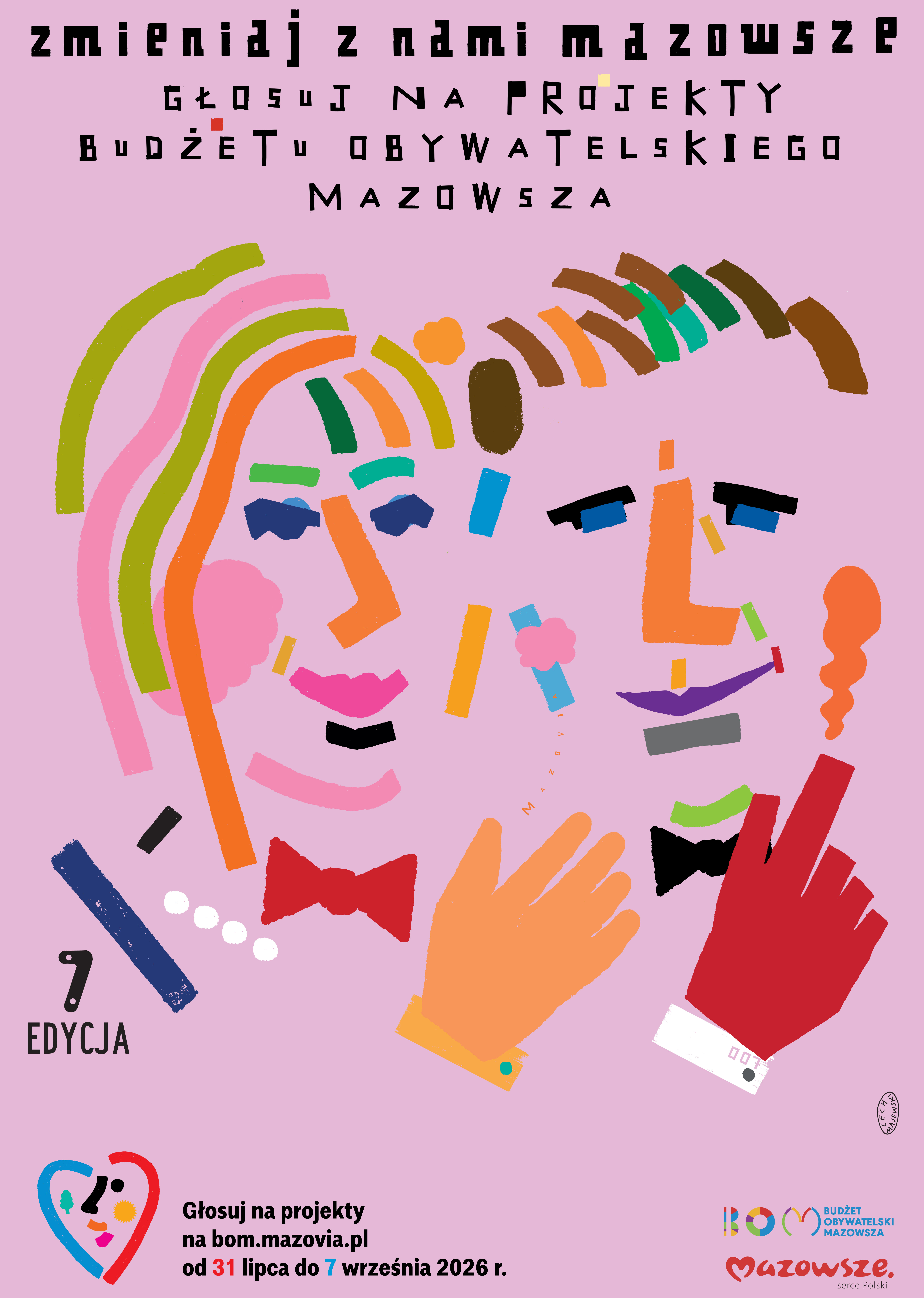 Plakat promujący 7. edycję Budżetu Obywatelskiego Mazowsza 