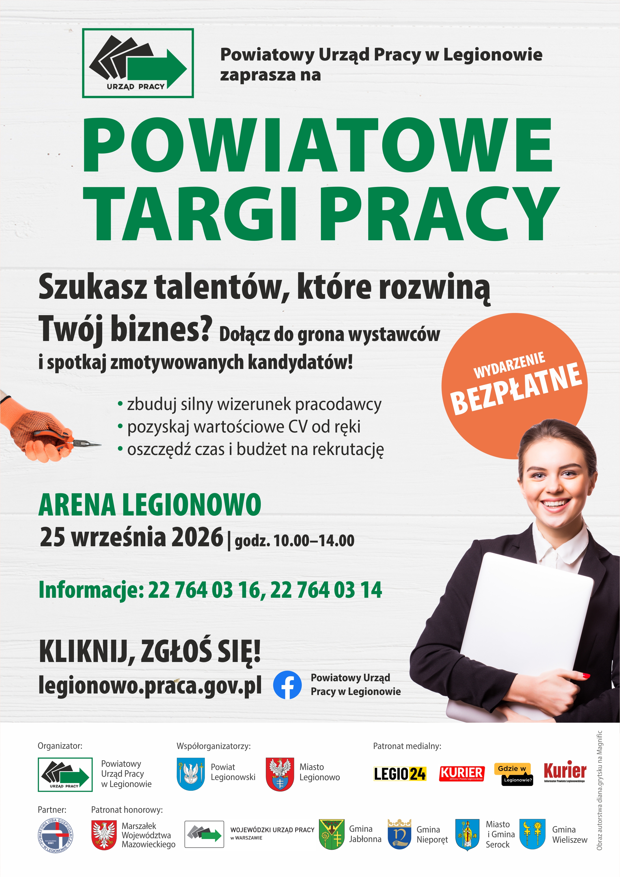 Plakat graficzny z opisem wydarzenia - Powiatowe Tragi Pracy