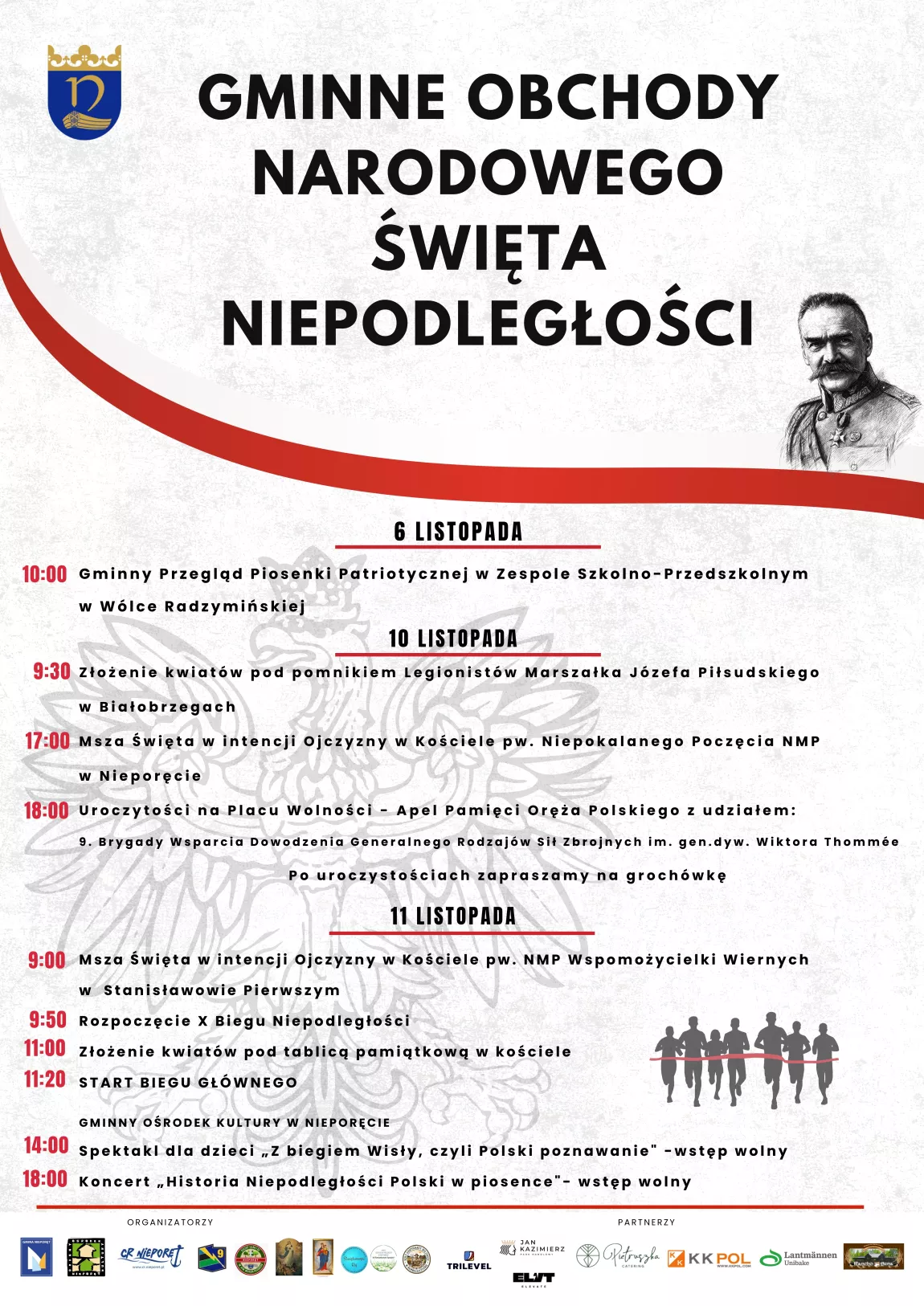 Plakat wydarzenia - Gminne Obchody Święta Niepodległości 
