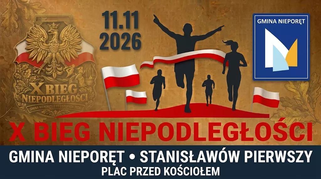 Plakat X BIEG NIEPODLEGŁOŚCI w Gminie Nieporęt