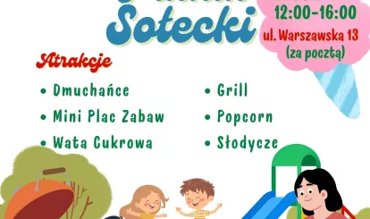 Kolorowy plakat przedstawiający bawiące się dzieci