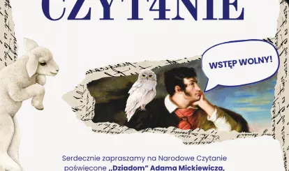 Plakat z opisem wydarzenia Narodowe Czytanie 2026