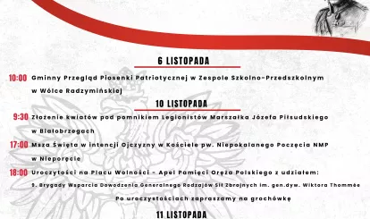 Plakat wydarzenia - Gminne Obchody Święta Niepodległości