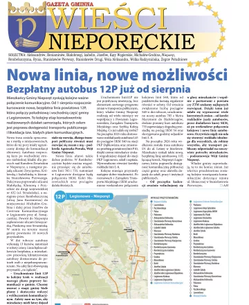 Okładka nr 7 "Wieści Nieporęckich" z 31 lipca 2026 r.
