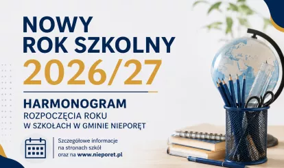 grafika z tekstem o rozpoczeciu roku szkolnego 2026/27