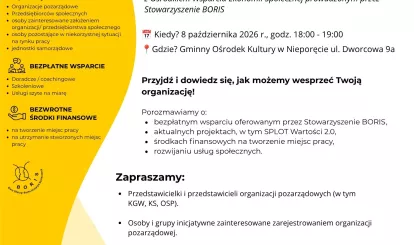 grafika z tekstem o spotkaniu