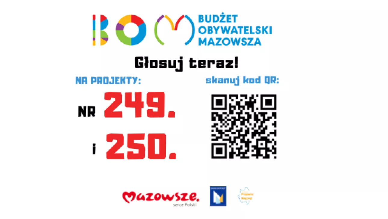 grafika z treścią głosowania w Budżecie Obywatelskim Mazowsza