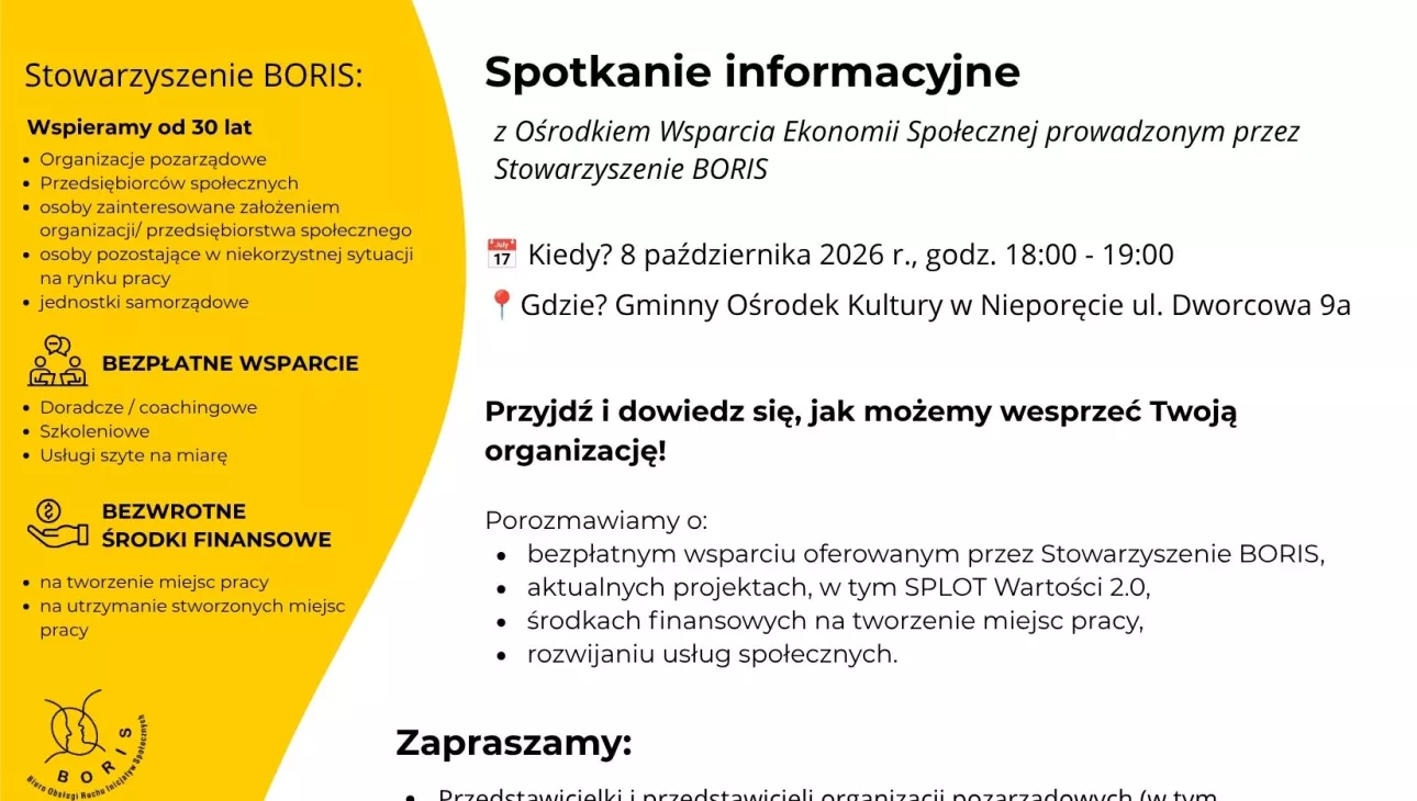 grafika z tekstem o spotkaniu